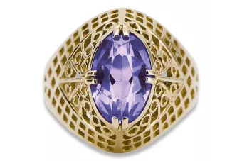 14K Жовте золото Олександрит Каблучка Вінтаж вироби vrc030y